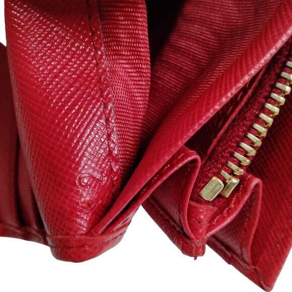 804221BH (L3) Prada Wallet Long Red Leather - Picture 6 of 10
